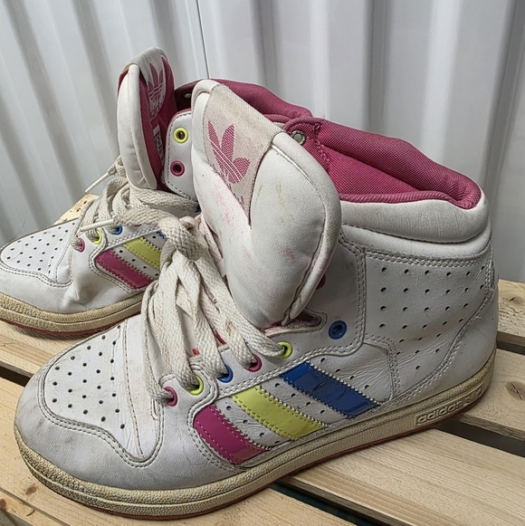 adidas Other - Adidas Kids' White, Pink, and Blue Sneakers